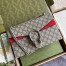 Gucci Dionysus Small Shoulder Bag in GG Canvas with Red Suede