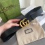 Gucci Black Leather Belt 38MM with Antiqued Brass Double G Buckle