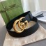 Gucci Black Leather Belt 38MM with Antiqued Brass Double G Buckle