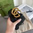 Gucci Black Leather Belt 38MM with Antiqued Brass Double G Buckle