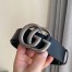 Gucci GG Marmont Black Belt 38MM with Antique Silver Buckle