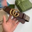 Gucci GG Supreme & Brown Leahter Belt 38MM with Double G Buckle