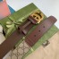 Gucci GG Supreme & Brown Leahter Belt 38MM with Double G Buckle