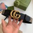 Gucci GG Supreme & Black Leahter Belt 38MM with Double G Buckle