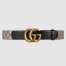 Gucci GG Supreme & Black Leahter Belt 38MM with Double G Buckle