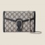Gucci Dionysus Mini Chain Wallet in Blue GG Supreme Canvas