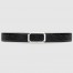 Gucci Black Signature Leather Belt 38MM with Rectangular Buckle