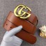 Gucci Brown Leather Belt 38MM with Double G Buckle