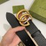 Gucci Black Grained Leather Belt 38MM with Double G Buckle