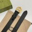 Gucci Black Grained Leather Belt 38MM with Double G Buckle