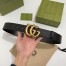 Gucci Black Grained Leather Belt 38MM with Double G Buckle