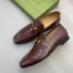 Gucci Men's Jordaan Loafers in Brown Crocodile Embosses Leather