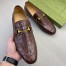 Gucci Men's Jordaan Loafers in Brown Crocodile Embosses Leather