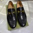 Gucci Men's Jordaan Loafers in Black Crocodile Embosses Leather