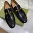 Gucci Men's Jordaan Loafers in Black Crocodile Embosses Leather