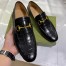 Gucci Men's Jordaan Loafers in Black Crocodile Embosses Leather