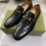 Gucci Men's Jordaan Loafers in Black Crocodile Embosses Leather