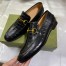 Gucci Men's Jordaan Loafers in Black Crocodile Embosses Leather