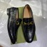 Gucci Men's Jordaan Loafers in Black Crocodile Embosses Leather