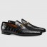 Gucci Men's Jordaan Loafers in Black Crocodile Embosses Leather