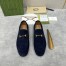 Gucci Men's Jordaan Loafers in Blue Suede Leather