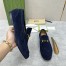 Gucci Men's Jordaan Loafers in Blue Suede Leather