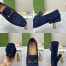 Gucci Men's Jordaan Loafers in Blue Suede Leather