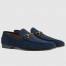 Gucci Men's Jordaan Loafers in Blue Suede Leather