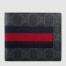 Gucci Bi-fold Wallet in Black GG Supreme with Web