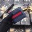 Gucci Bi-fold Wallet In Blue Signature Leather with Web