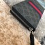 Gucci Zip Around Wallet in Black GG Supreme Canvas with Web