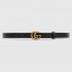 Gucci GG Marmont Thin Belt 20MM in Black Leather