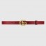 Gucci GG Marmont Thin Belt 20MM in Red Leather with Shiny Buckle