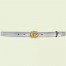 Gucci GG Marmont Thin Belt 20MM in Silver Lame leather
