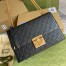Gucci Padlock Medium Shoulder Bag in Black Guccissima Leather