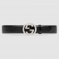 Gucci Black Signature Leather Belt 38MM with Interlocking G Buckle
