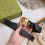 Gucci Black Leather Belt 30MM with Antiqued Brass Double G Buckle