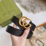 Gucci Black Leather Belt 30MM with Antiqued Brass Double G Buckle