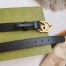 Gucci Black Leather Belt 30MM with Antiqued Brass Double G Buckle