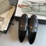 Gucci Women's Foldable Slim Horsebit Loafers in Black Leather
