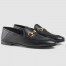 Gucci Women's Foldable Slim Horsebit Loafers in Black Leather
