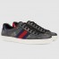 Gucci Men's Ace Sneakers in Black GG Canvas with Tigers Print