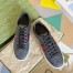 Gucci Men's Ace Sneakers in Black GG Supreme Canvas with Web