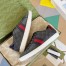 Gucci Men's Ace Sneakers in Black GG Supreme Canvas with Web