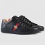 Gucci Women's Ace Sneakers in Black Leather with Bee