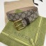 Gucci GG Supreme Bee Print 38MM Belt with Square Buckle