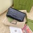 Gucci GG Marmont Zip Around Wallet In Black Matelasse Leather