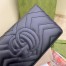 Gucci GG Marmont Zip Around Wallet In Black Matelasse Leather