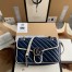 Gucci GG Marmont Small Shoulder Bag in Blue Diagonal Leather