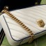 Gucci GG Marmont Small Shoulder Bag in White Diagonal Leather